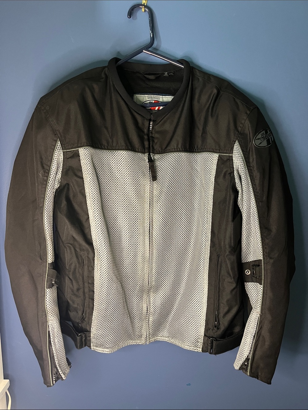 Joe Rocket Black & Gray Velocity Mesh Motorcycle Windbreaker with padding sz XL